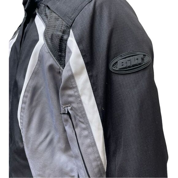 Bilt Cycling Wear Motorcycle Jacket Size M Gray Black Waterproof EUC Protection - Picture 2 of 10